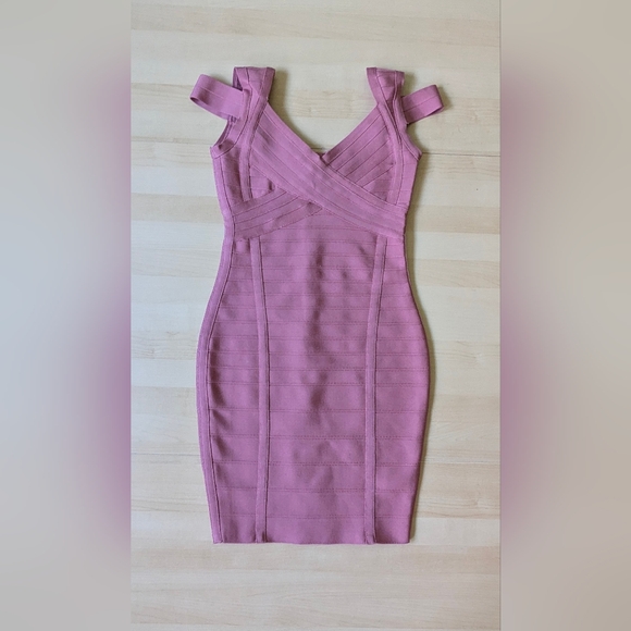 Unbranded Barbie Bubblegum Pink Bandage Body Con Shapewear Date Dress V Neck - Picture 1 of 14